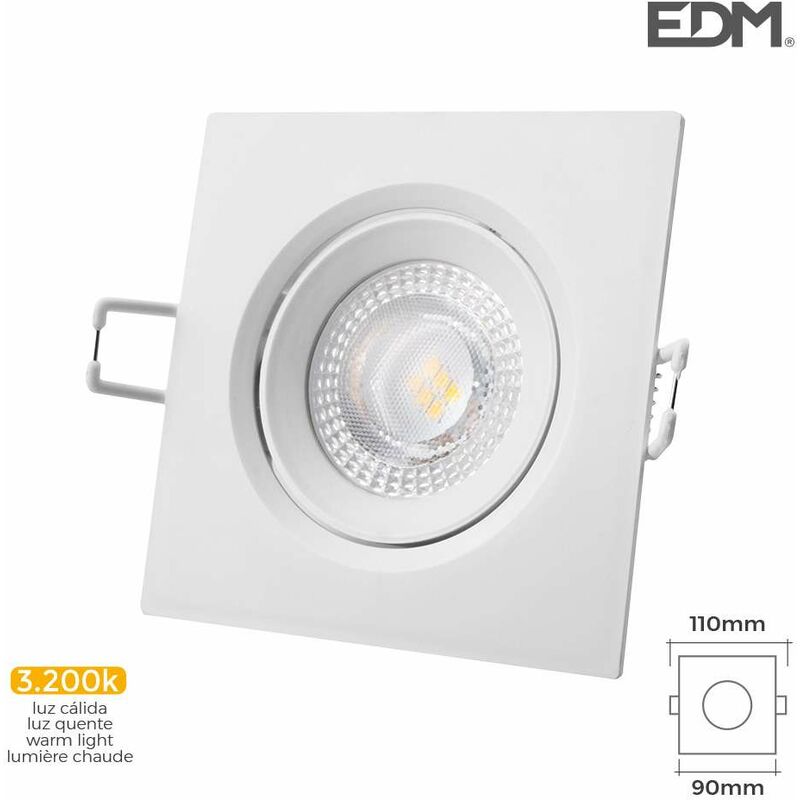 foto del prodotto faretto led quadrato 5w 110mm bianco bianco naturale 3200k