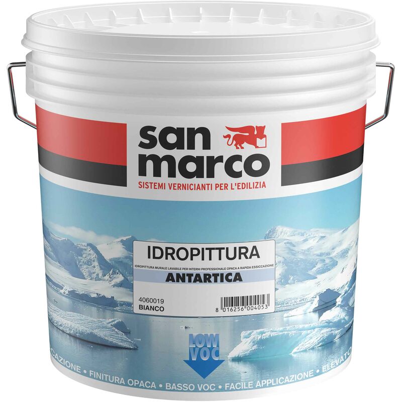 foto del prodotto san marco antartica pittura lavabile per interni lt 14 bianco inodore