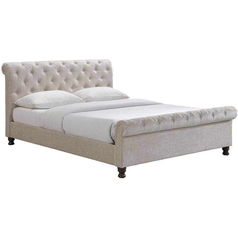 foto del prodotto letto matrimoniale 160x200 velluto capitonne riley