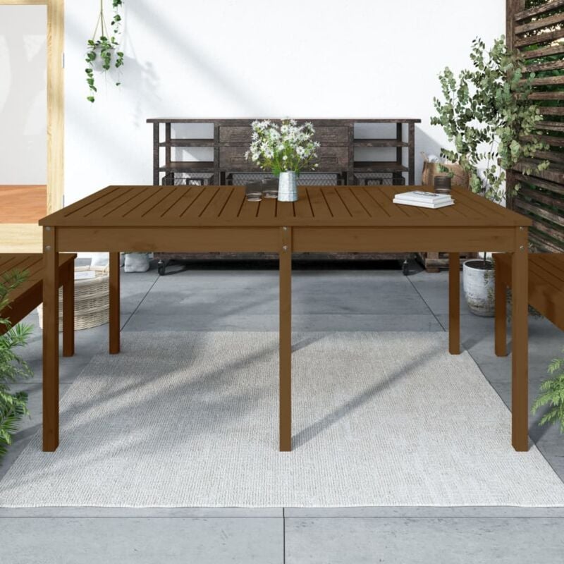 foto del prodotto tavolo da giardino miele 159,5x82,5x76cm legno massello di pino