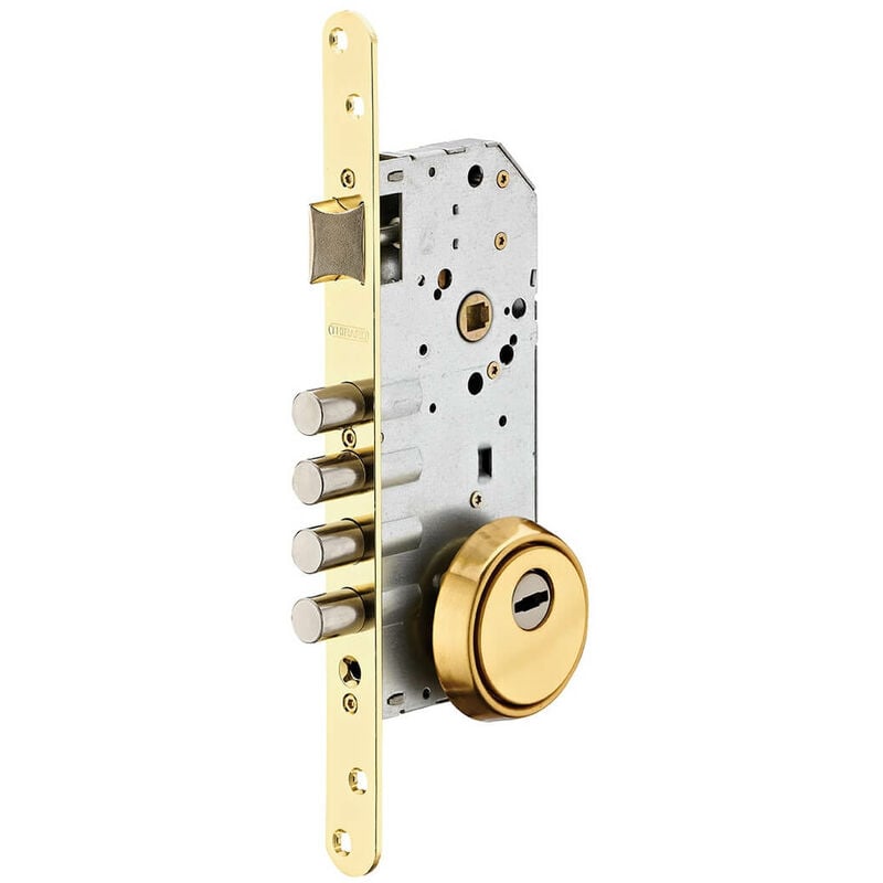 foto del prodotto thirard serratura da incasso a cilindro europeo europeo, asse 50x85mm con defender, oro