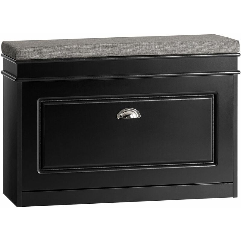 foto del prodotto mobili per scarpe serie scarpiere 1 anta 1 cuscino sobuy 75x24x51cm nero fsr82 l sch