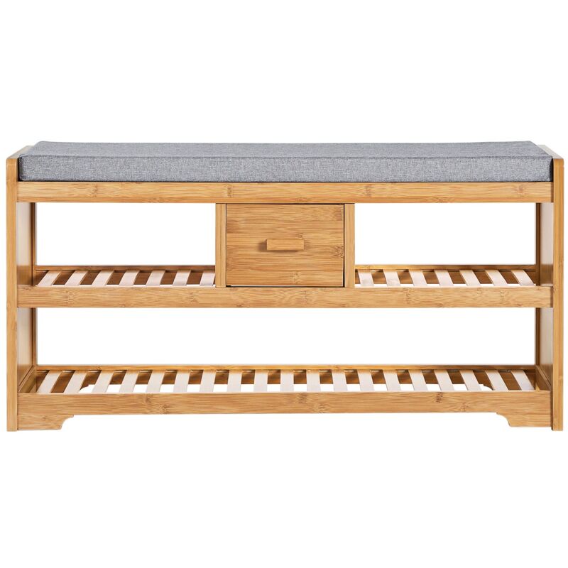 foto del prodotto sobuy scarpiera panca ingresso cassapanca legno massello di bamb l91p34a45 cm fsr75 n