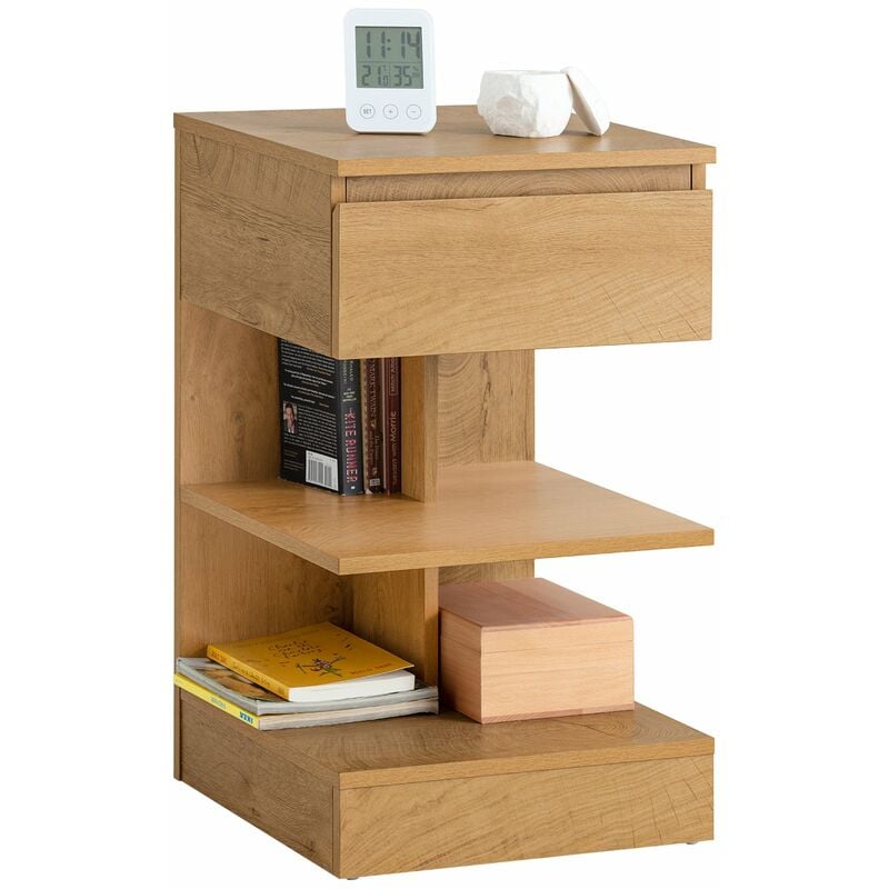 foto del prodotto tavolino da divano tavolino da soggiorno comodini letto con cassetto sobuy naturale fbt49 n