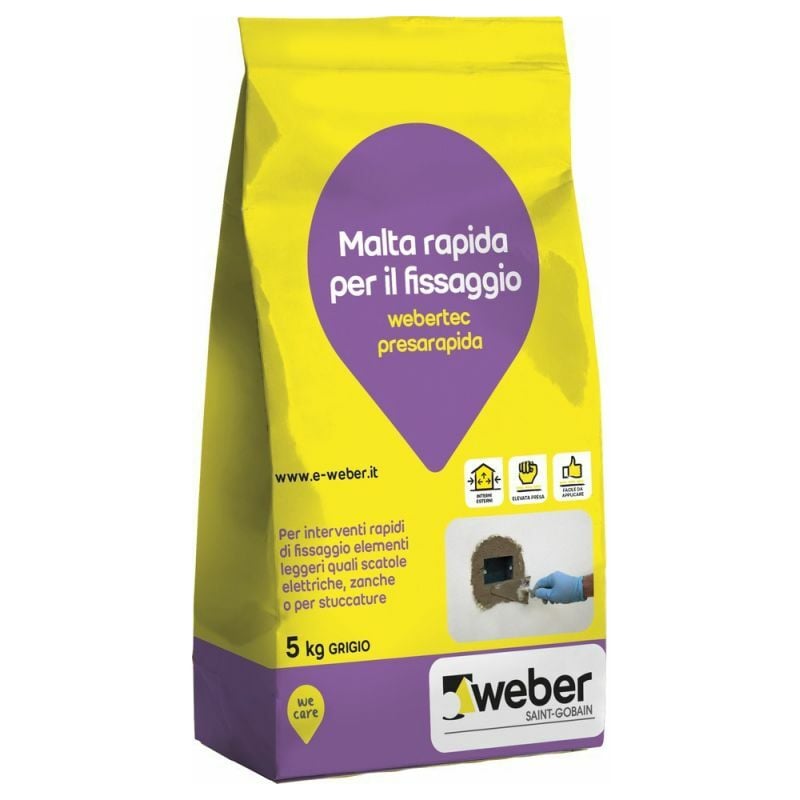 foto del prodotto webertec presarapida legante rapido grigio sacco kg 5