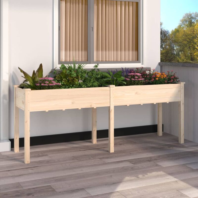 foto del prodotto vidaxl fioriera con fodera 203x53x76 cm legno massello di abete