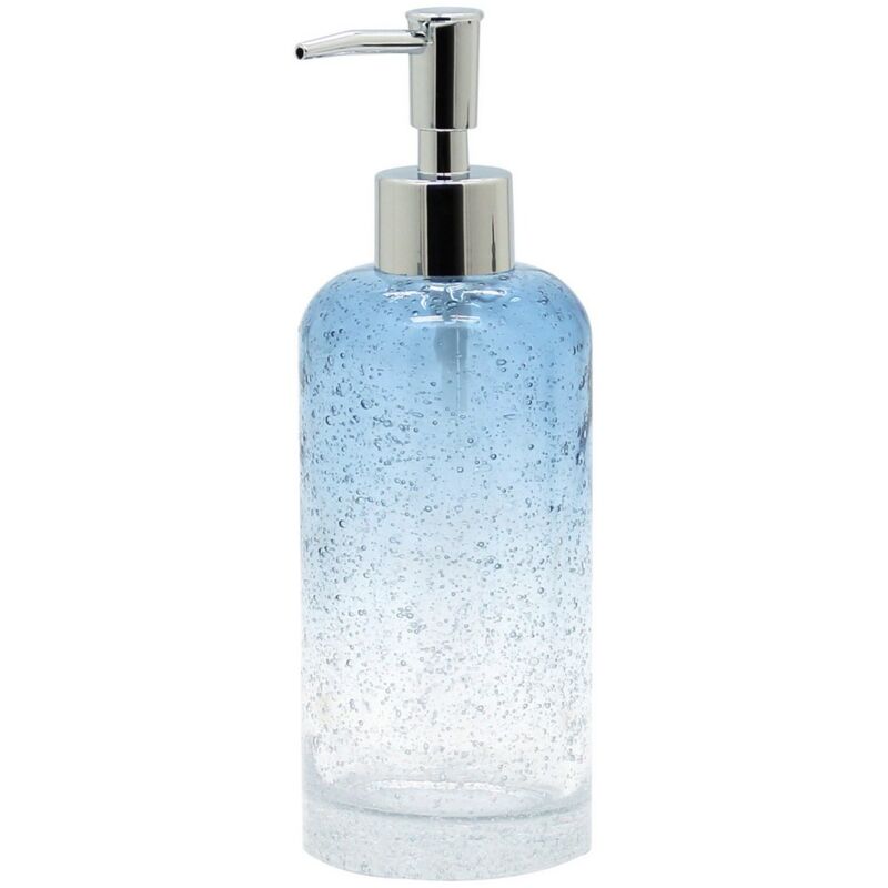 foto del prodotto dispenser in vetro azzurro sfumato serie drops