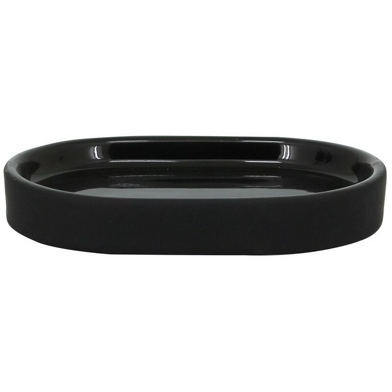 foto del prodotto portasapone nero in ceramica serie black