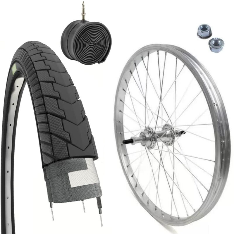 foto del prodotto ruota posteriore bici 24x1.75 6 7v copertone 24 camera x city bike cerchio