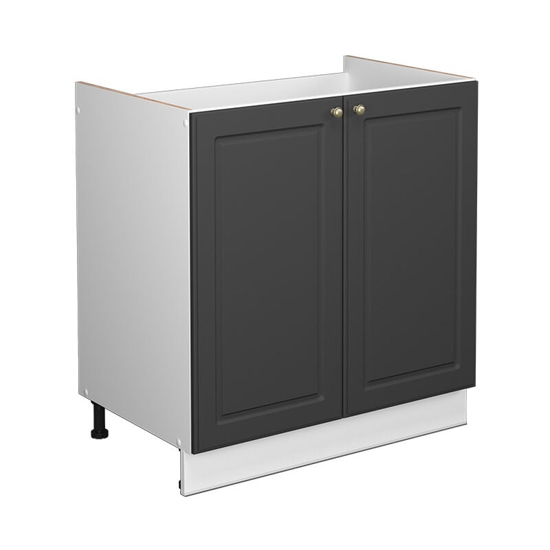 foto del prodotto mobile lavello cucina fame line, antracite oro, 80 cm senza piano di lavoro vicco