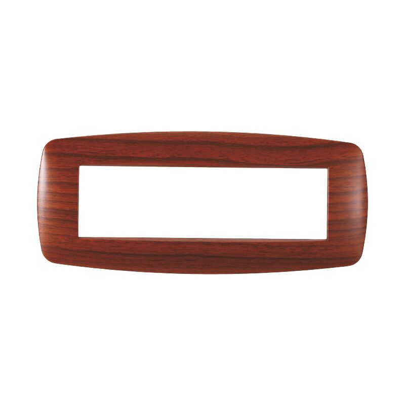 foto del prodotto placca slim serie space, 7 moduli, plastica, radica, compatibile con serie bticino living ettroit ln87703