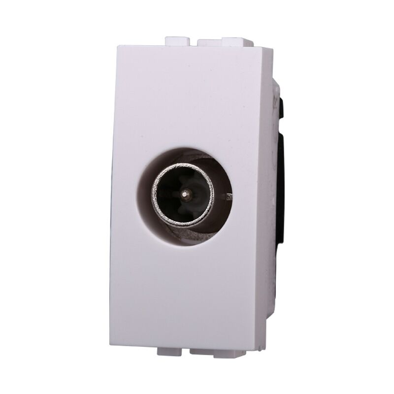 foto del prodotto modulo spina passante per antenna tv 9,5 mm, serie space, bianco, compatibile con serie bticino living ettroit lb2253