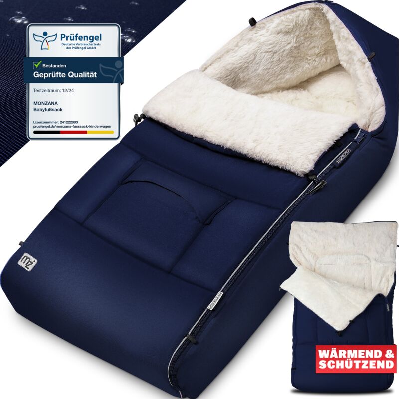foto del prodotto monzana sacco termico bimbo universale passeggino beb copertina nanna seggiolino auto ovetto navy blue en 