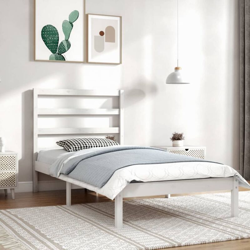 foto del prodotto vidaxl giroletto senza materasso bianco 90x200 cm legno massello pino
