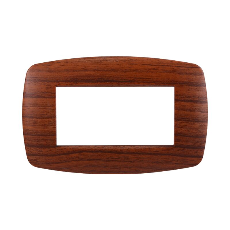 foto del prodotto placca slim serie space, 4 moduli, plastica, radica, compatibile con serie bticino living ettroit ln87403