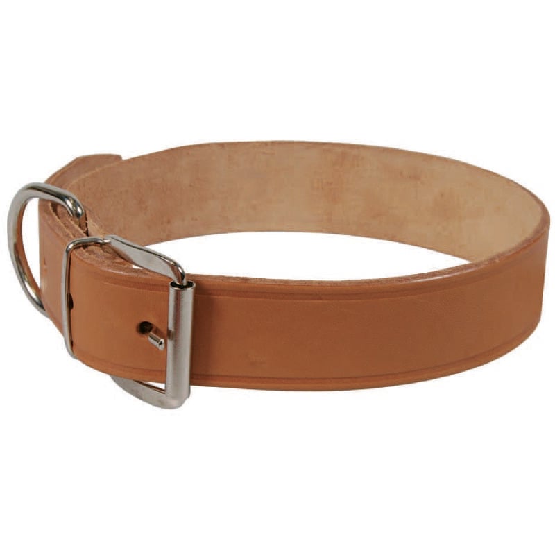 foto del prodotto collare per cani cuoio extra naturale con finta cucitura cm.37x1,6 cuoio naturale