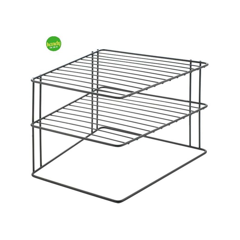 foto del prodotto mensola angolare metaltex 2 piani cm25 x 25 nero matto