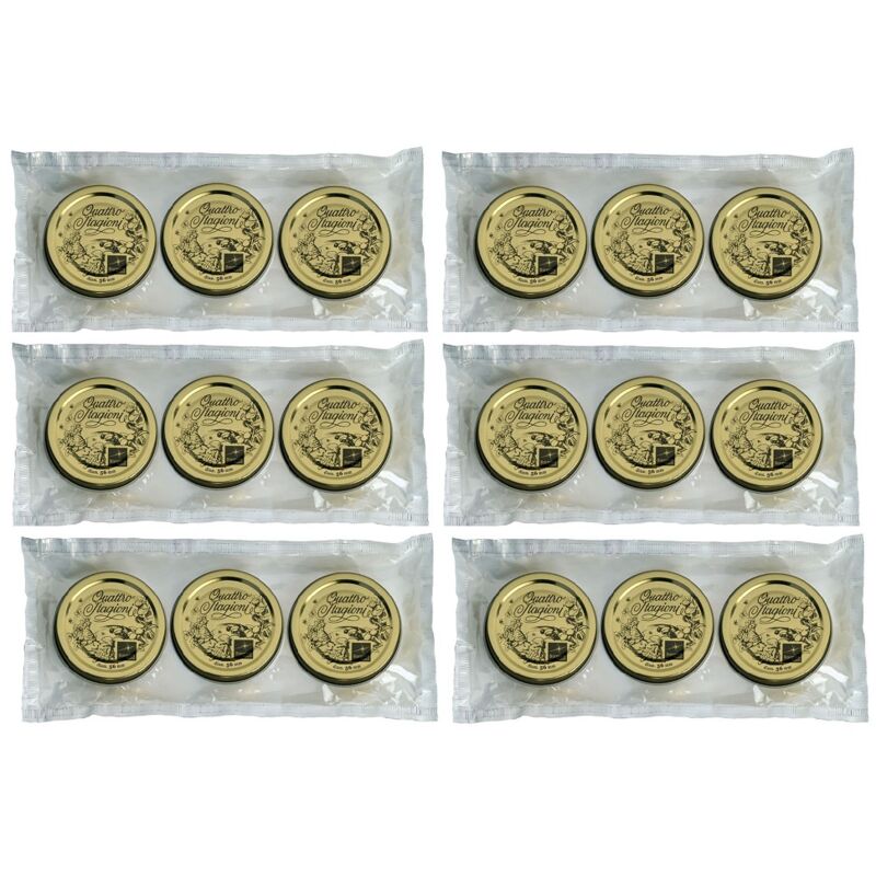 foto del prodotto bormioli rocco kit 18 coperchi 56mm per barattoli quattro stagioni bormioli capsule diametro