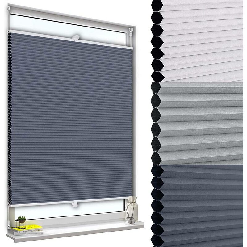 foto del prodotto woltu tenda plissettata a nido d ape tende avvolgibili oscurante al per finestra blu 70x130 cm