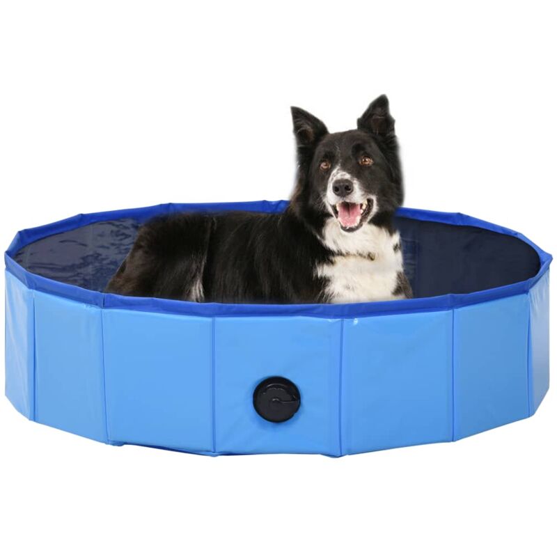 foto del prodotto vidaxl piscina per cani pieghevole blu 80x20 cm in pvc