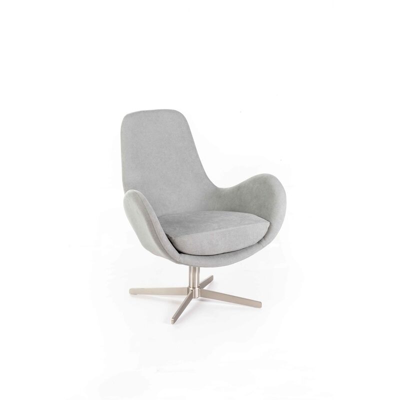 foto del prodotto poltrona girevole grigio chiaro 64 cm x 72 cm h. 42 cm
