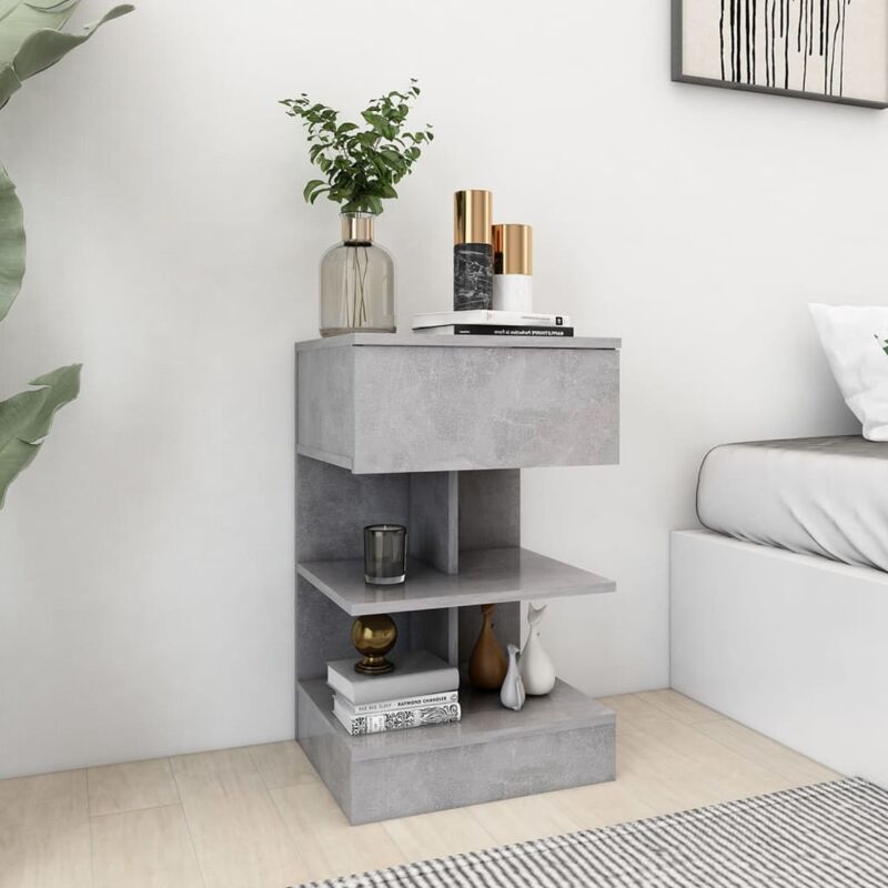 foto del prodotto vidaxl comodino grigio cemento 40x35x65 cm in truciolato
