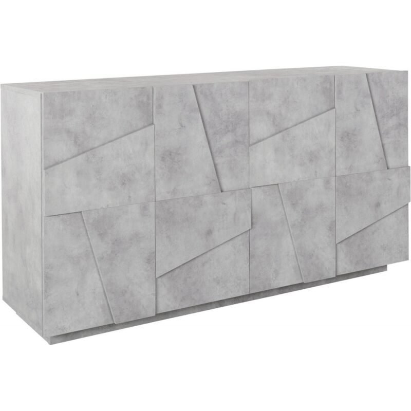 foto del prodotto mobile basso 160 cm credenza in legno madia con 4 ante grigio cemento