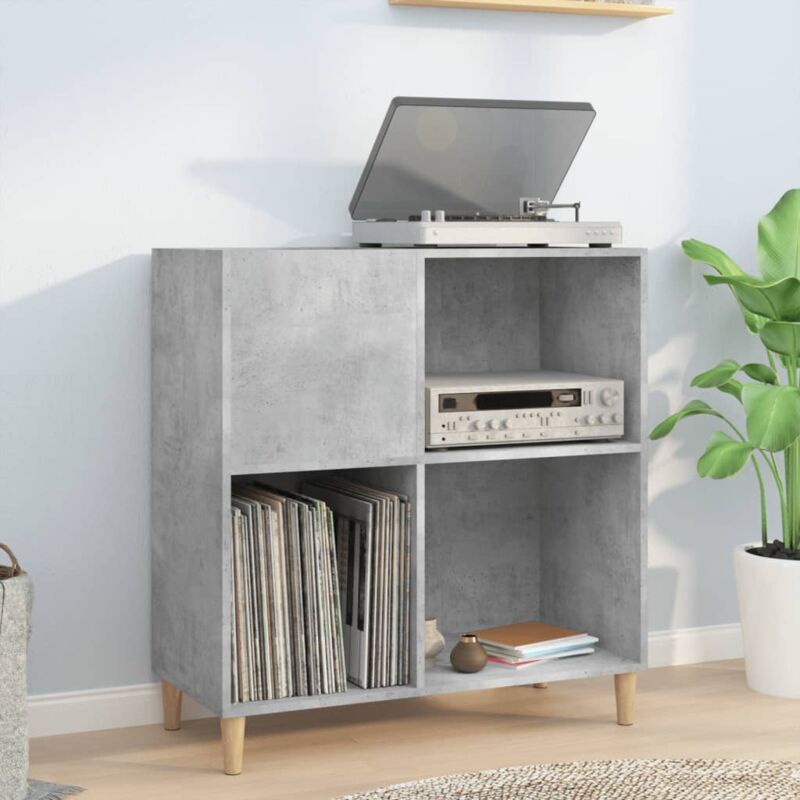 foto del prodotto vidaxl mobile porta dischi grigio cemento 84,5x38x89 legno multistrato