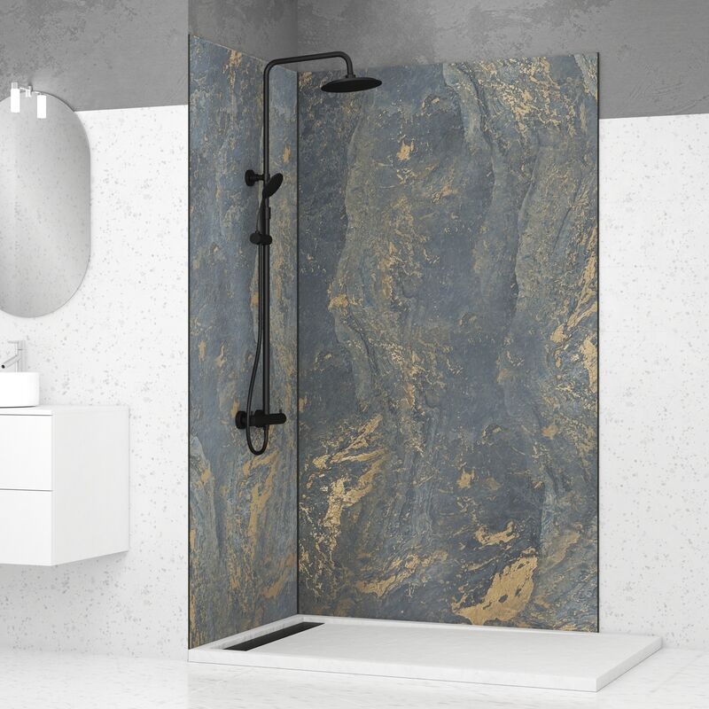 foto del prodotto aurlane pannello murale per bagno finitura pietra venus 90x210 cm stone it