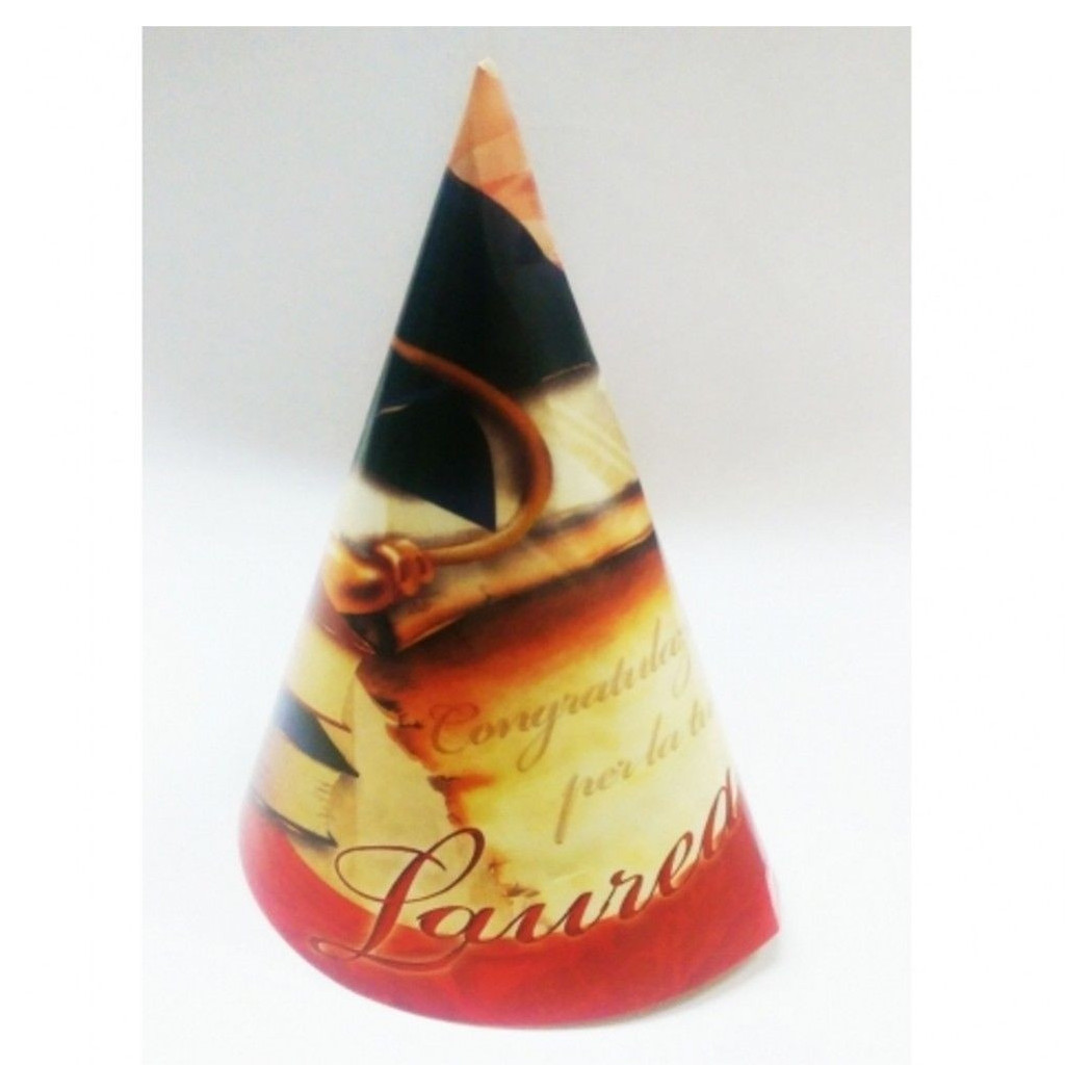 foto del prodotto 36 cappelli di carta cono feste laura rosso cappellino addobbi laureandi dottore trade shop traesio