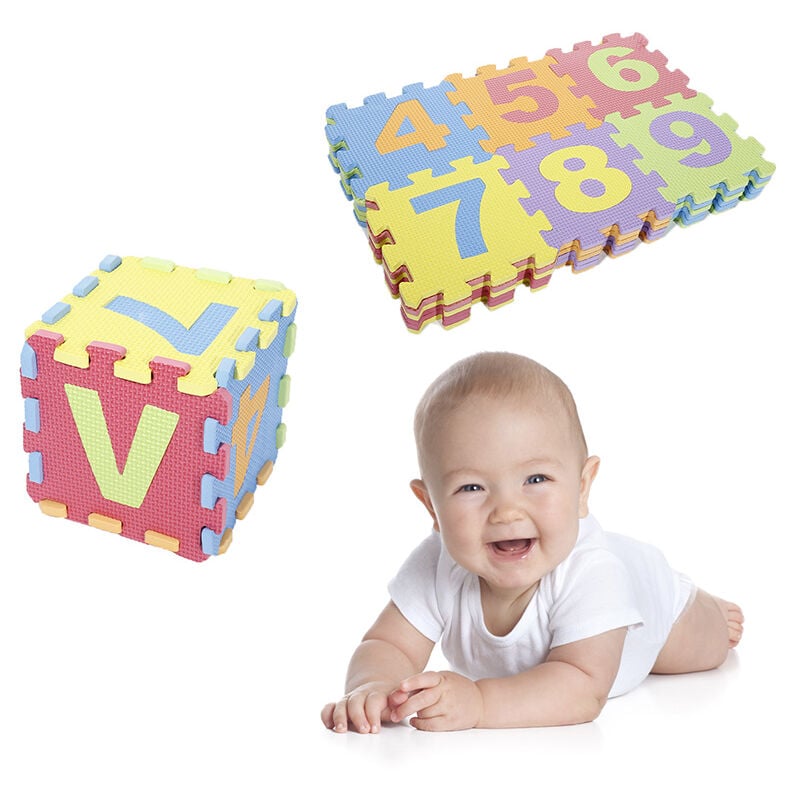 foto del prodotto 36 pezzi tappetino per bambini haloyo tappeto puzzle in eva antiscivolo,15,5 x 15,5 cm