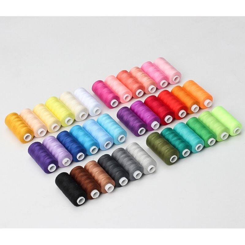 foto del prodotto 36 rotoli di filo da cucito multicolore fai da te in poliestere 6 spilli per cucire a mano - 36 colori in totale