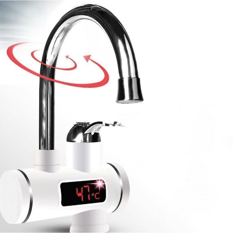 foto del prodotto 360 scaldabagno elettrico istantaneo rubinetto rubinetto cucina fast heat led nuovo - standard europeo