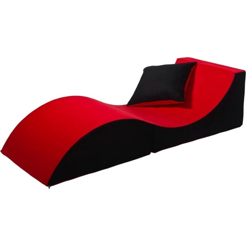 foto del prodotto viking choice poltrona relax 60 x 150 x 40 cm nero rosso