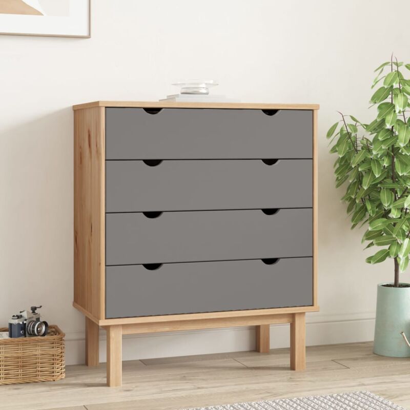 foto del prodotto vidaxl cassettiera otta marrone e grigio 76,5x39,5x90 cm legno di pino