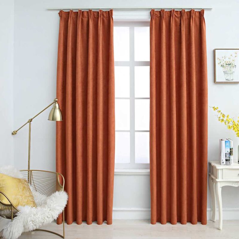 foto del prodotto vidaxl tende oscuranti con ganci 2 pz ruggine 140x245 cm
