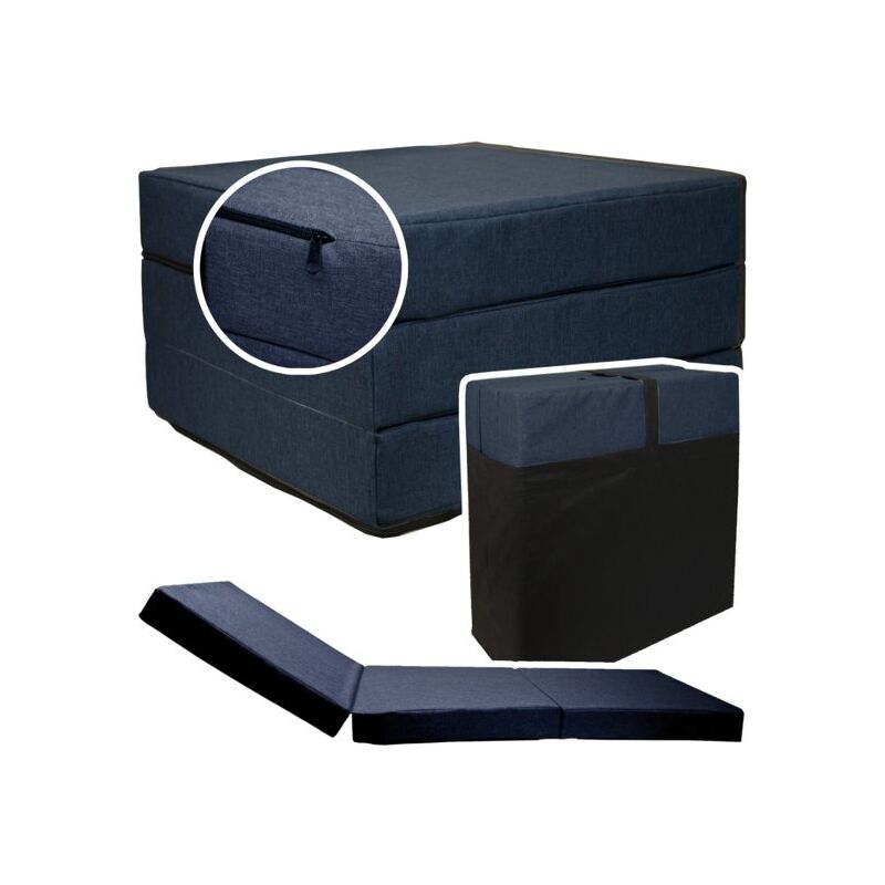 foto del prodotto viking choice materasso ospite blu navy materasso pieghevole 195x65x10 cm materasso da campeggio