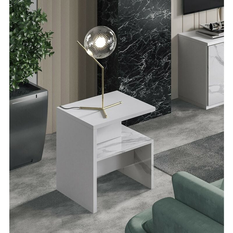 foto del prodotto tavolino porta lampada da soggiorno l.45 dream marmo