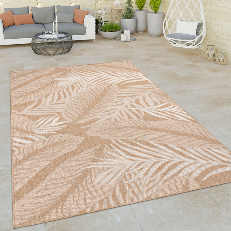 foto del prodotto paco home alfombra salon de habitacion exterior terraza jardin floral moderna beige crema 80x150 cm