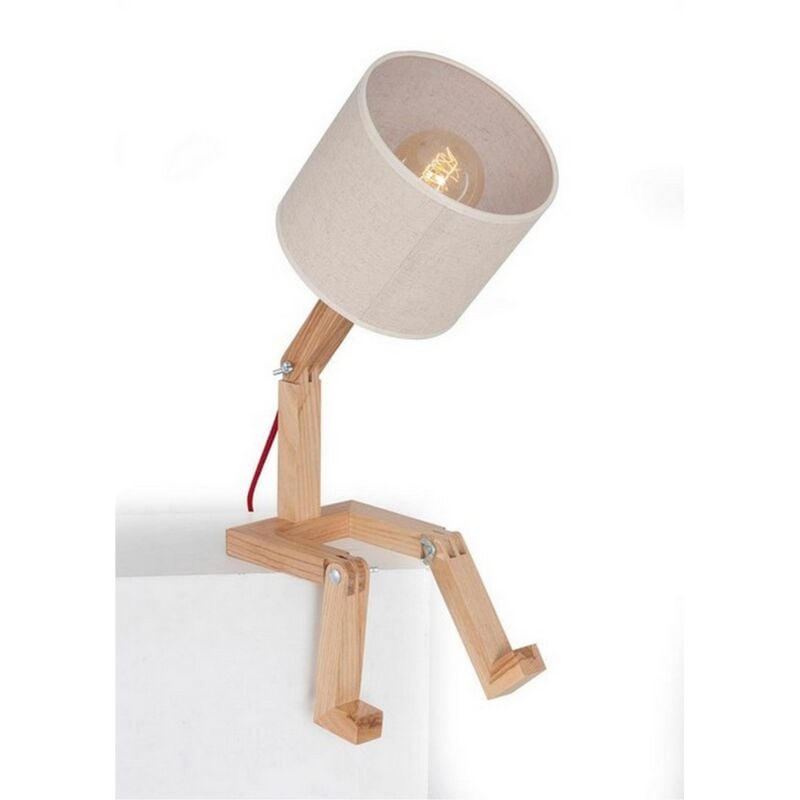 foto del prodotto epikasa lampada da tavolo parma, legno, pvc, rovere, 15x40x45 cm