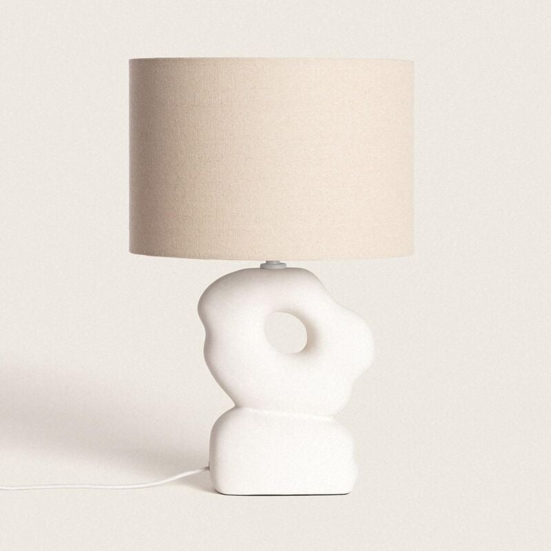 foto del prodotto lampada da tavolo ceramica illinois bianco