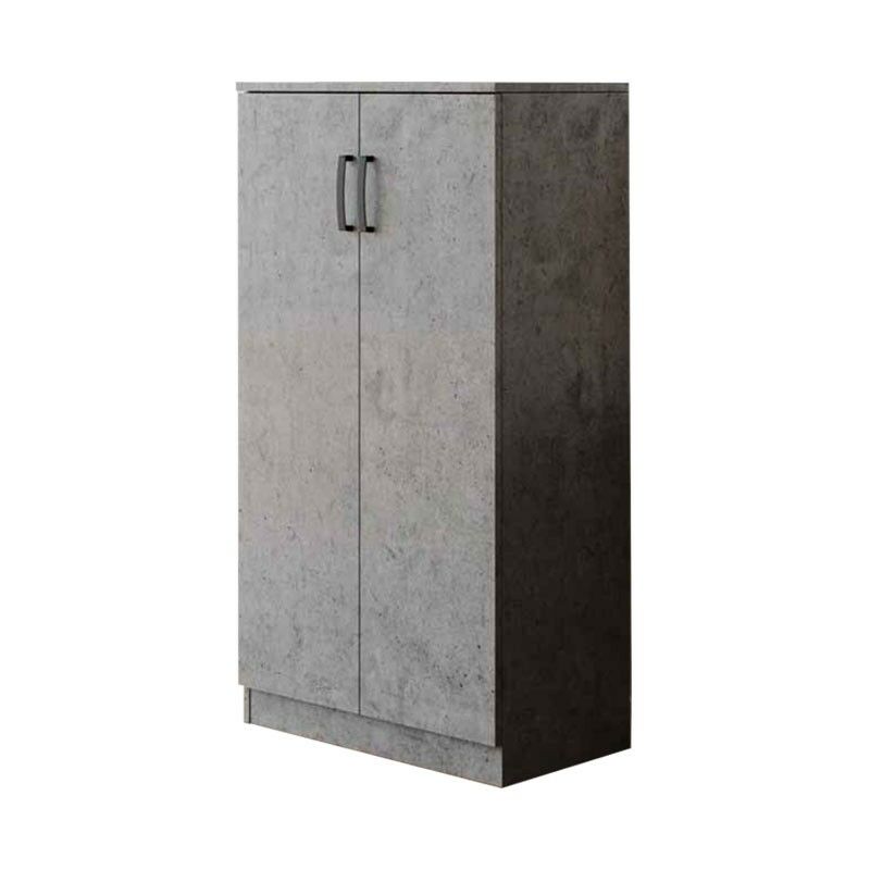 foto del prodotto armadio scarpiera multiuso grigio cemento legno nobilitato 2 ante h130x71x38
