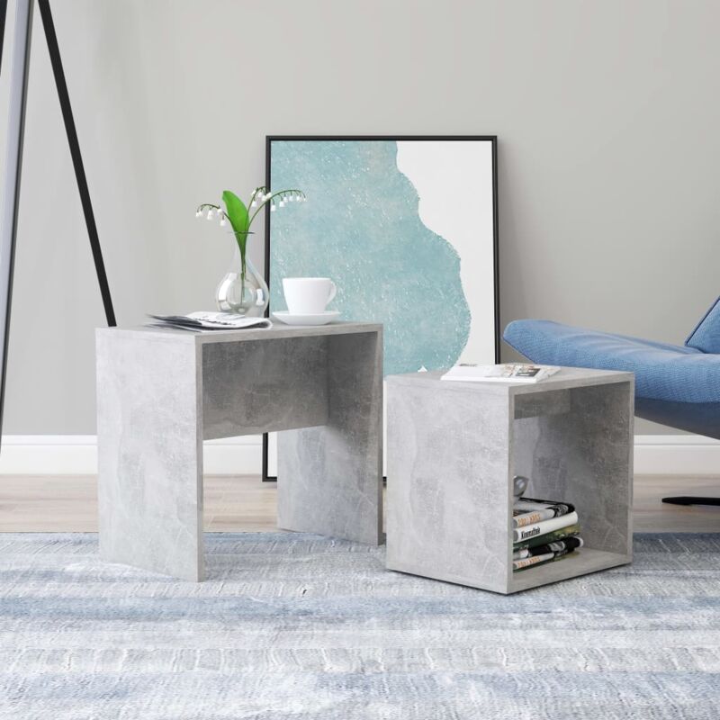 foto del prodotto vidaxl set tavolini da salotto grigio cemento 48x30x45 cm multistrato