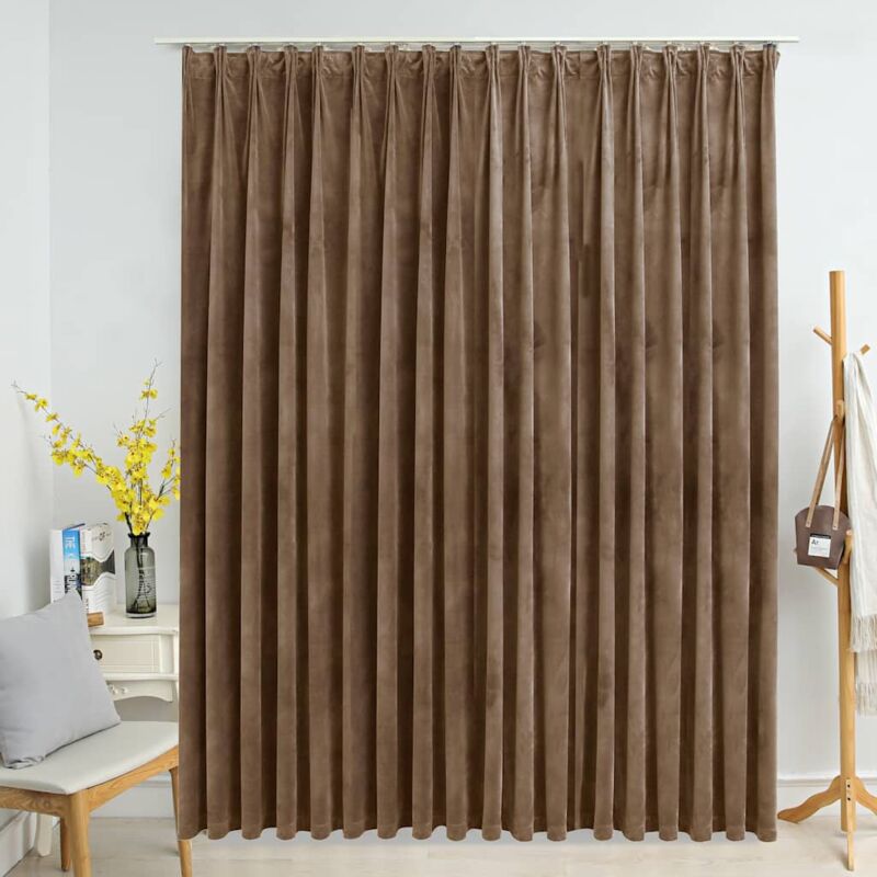 foto del prodotto vidaxl tenda oscurante con ganci beige in velluto 290x245 cm