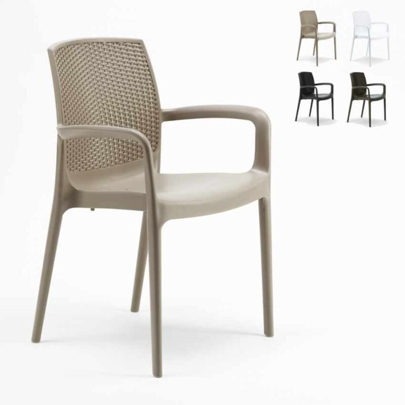 foto del prodotto sedie poltrona poly rattan braccioli per giardino bar ristorante boheme grand soleil