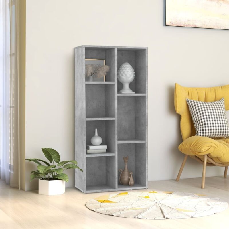 foto del prodotto vidaxl libreria grigio cemento 50x25x106 cm in legno multistrato