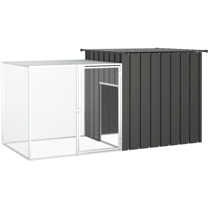 foto del prodotto vidaxl gabbia per conigli antracite 200x91x100 cm acciaio zincato