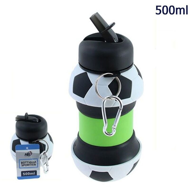 foto del prodotto driwei borraccia sportiva bottiglia 500ml palestra pieghevole pallone calcio 90038