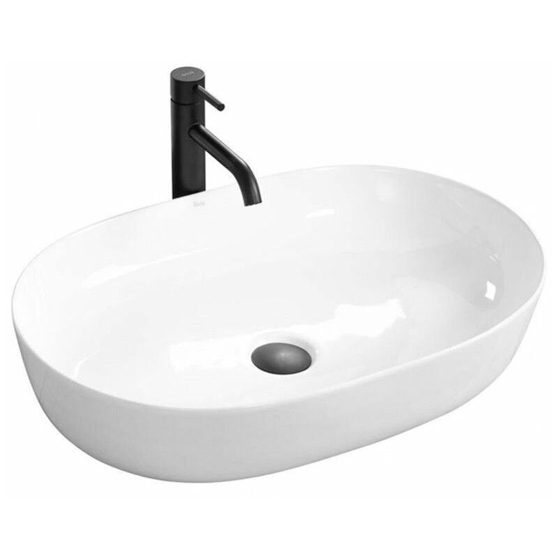foto del prodotto rea lavabo da appoggio in ceramica cleo white