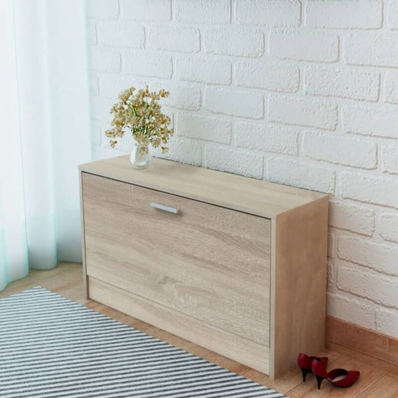 foto del prodotto vidaxl panchina con scarpiera colore rovere 80x24x45 cm